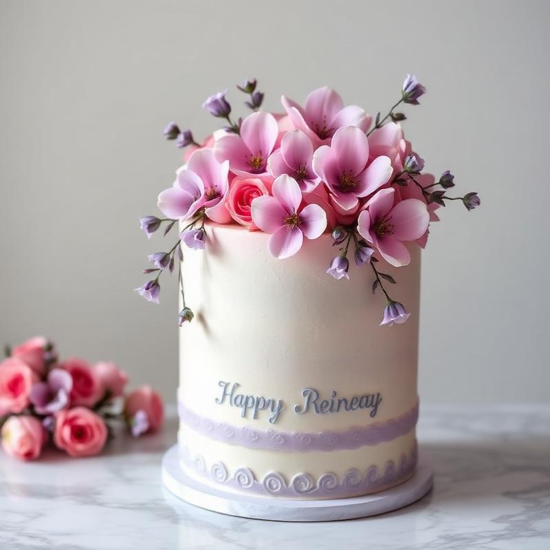 Pastel floral de cumpleaños