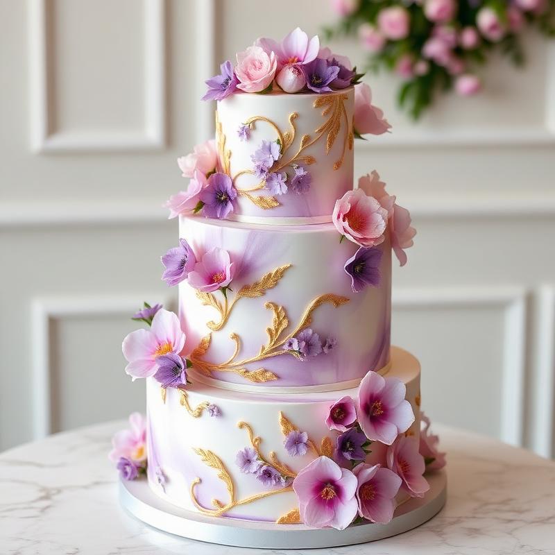 Pastel premium con detalles dorados