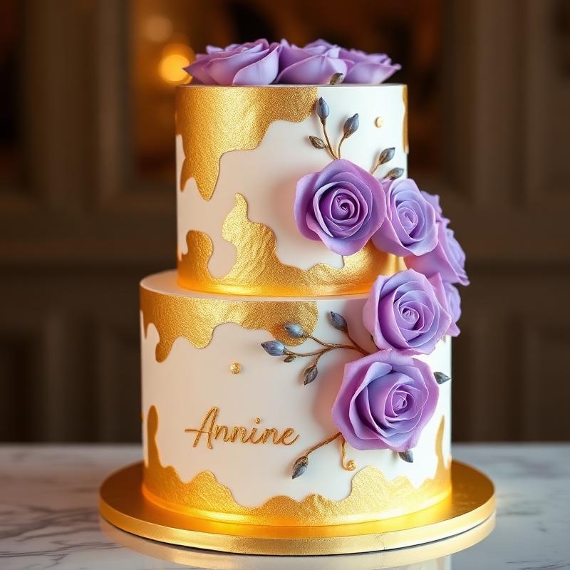 Pastel de aniversario con rosas